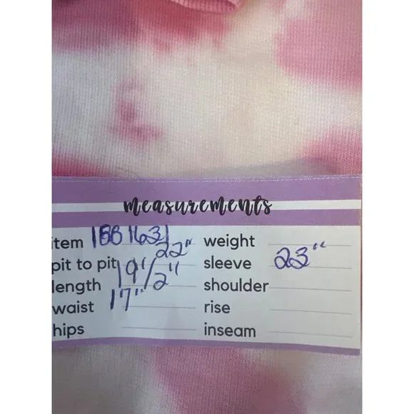 Pam & Gela Medium Tie-Dye Pink & White Cropped Sweatshirt - Picture 14 of 16